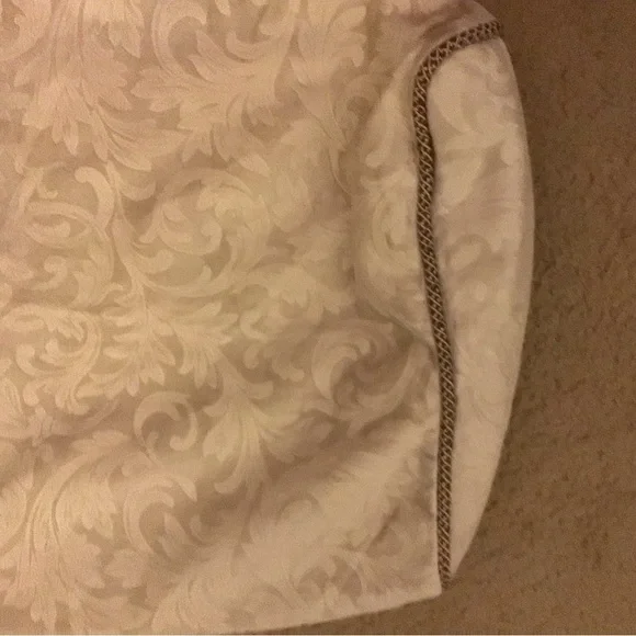 Stearns & Foster Cream Suede Paisley Roped Trim Luxury 58”Body Pillow Sham - Picture 9 of 11